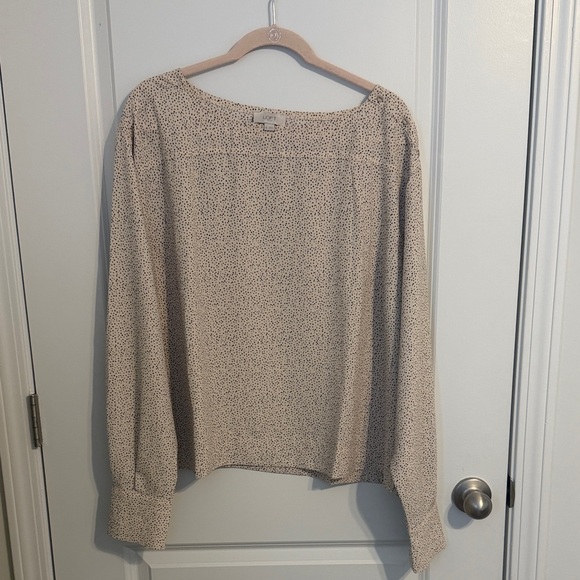 LOFT Tops - LOFT Cream and Black Patterned Blouse
